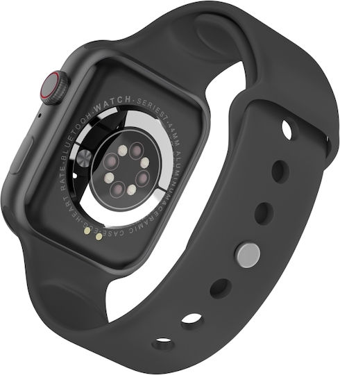 i7 Pro Smartwatch with Heart Rate Monitor (Black) vue 6