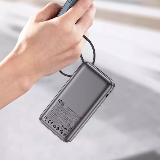 Acefast M7 Power Bank 10000mAh 30W with USB-A Port and USB-C Port Power Delivery Black view 4