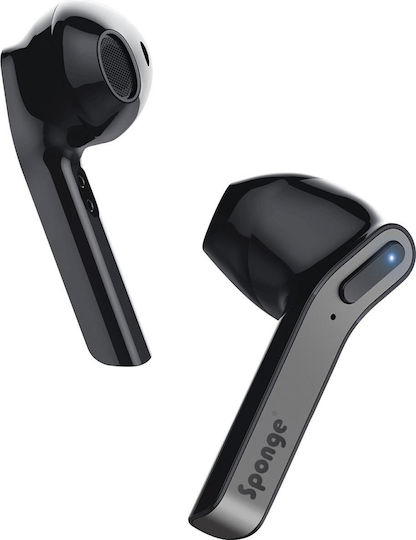 Sponge Split Earbud Bluetooth Handsfree Earphones with Charging Case Black