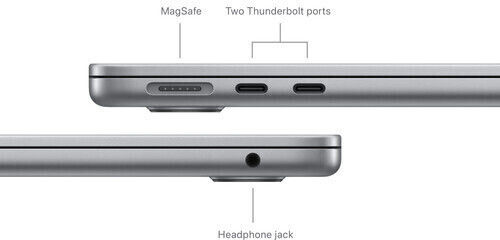Apple MacBook Air 13" (2024) 13.6" Retina Display (M3-8-core/16GB/256GB SSD) Space Gray (UK Keyboard) view 3