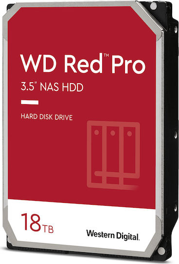 Western Digital Red Pro 18TB HDD Hard Drive 3.5" SATA III 7200rpm with 512MB Cache for NAS / Server WD181KFGX
