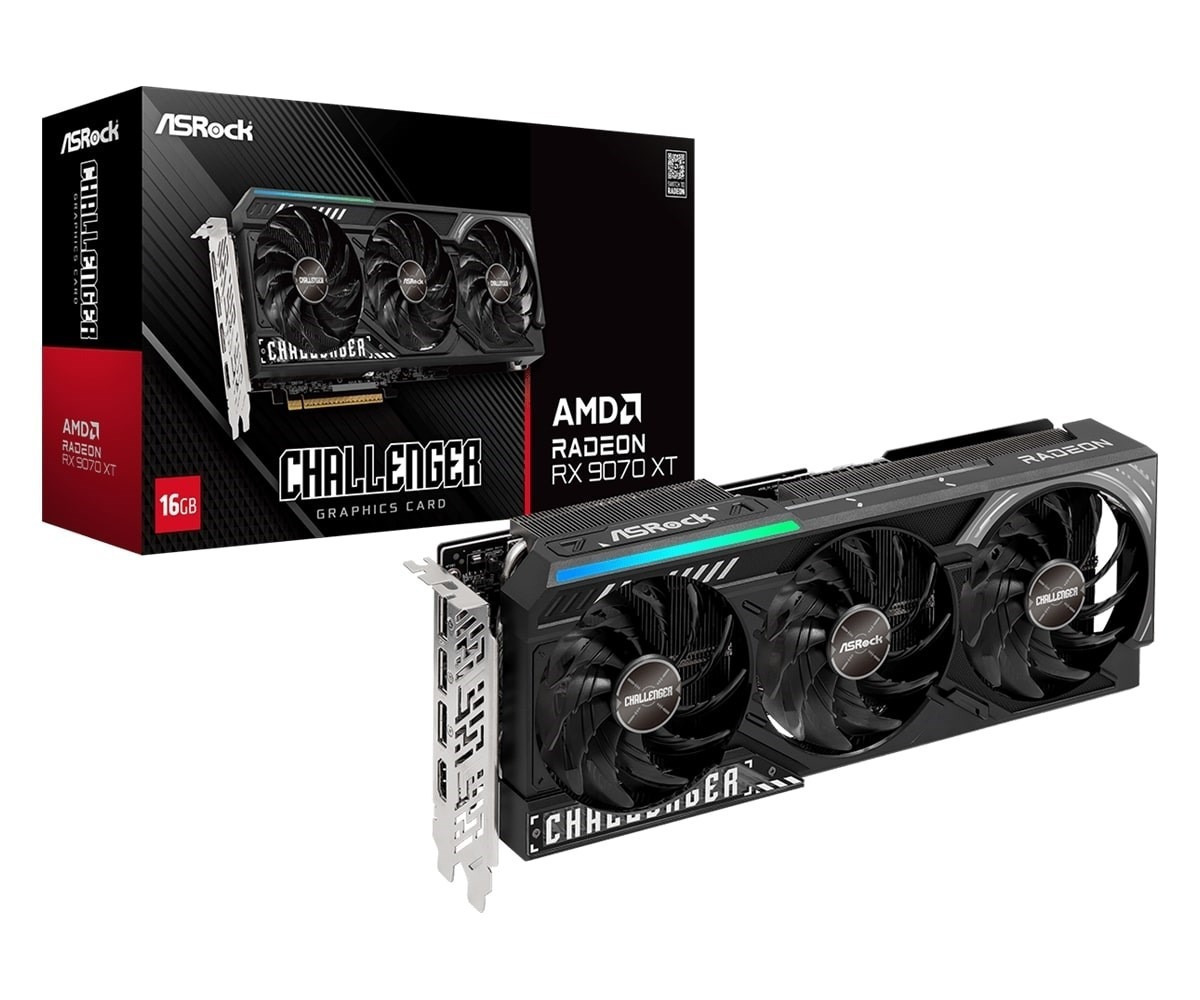 ASRock Radeon RX 9070 XT 16GB GDDR6 Challenger Graphics Card view 1