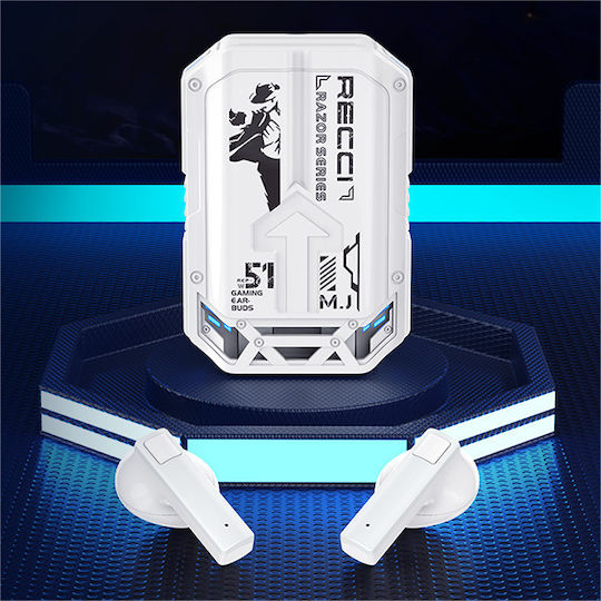 Recci Razor Earbud Bluetooth Handsfree Earphones with Charging Case White view 7