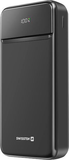 Swissten POWER LINE II Power Bank 20000mAh 22.5W with 2 USB-A Ports and USB-C Port Black view 7