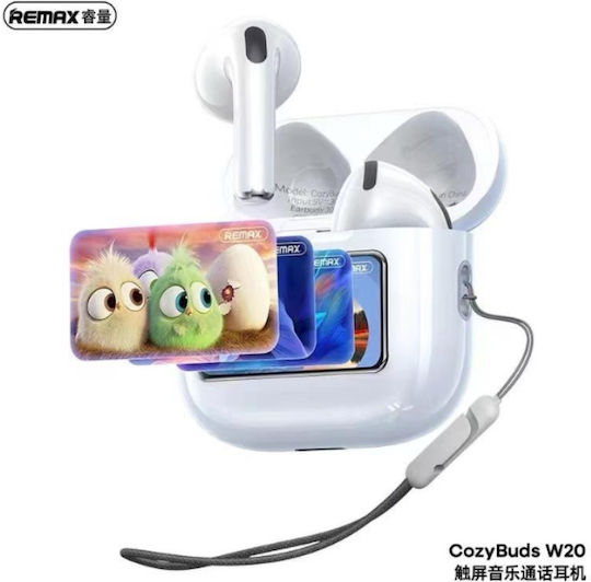 Remax CozyBuds W20 Bluetooth Handsfree Earphones with Charging Case White view 1