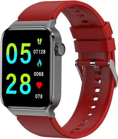 T50 1.85 Inch Silicone Band Ip67 Waterproof Smart Watch Supports Voice Assistant Health Monitoring Red view 1