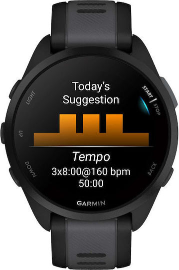Garmin Forerunner 165 43mm Waterproof Smartwatch with Heart Rate Monitor (Black/Slate Gray) view 7