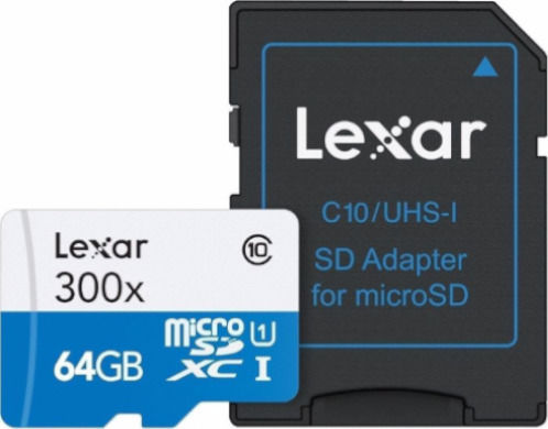 Lexar High-Performance 633x microSDXC 64GB U3 V30 A2 UHS-I 100MB/s with Adapter view 2