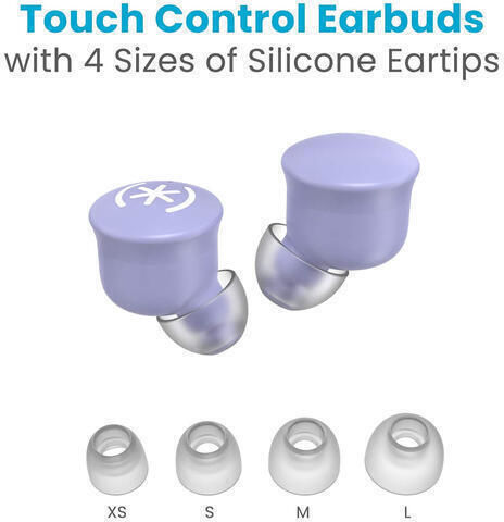 Speck Gemtones Play In-ear Bluetooth Handsfree Earphones with Sweat Resistance and Charging Case Pop Purple view 5