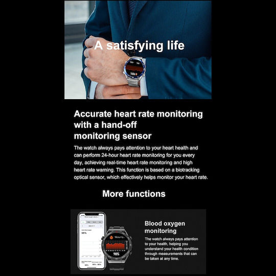 DT ULTRA Mate Smartwatch with Heart Rate Monitor (Black) vue 9