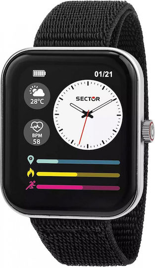 Sector S-03 Pro Nylon Aluminium 45mm Smartwatch with Heart Rate Monitor (Black)