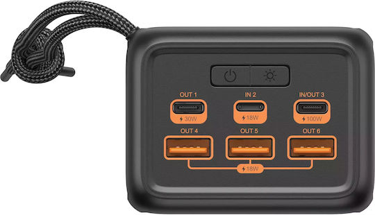 Sandberg Active Power Bank 50000mAh 130W with 3 USB-A Ports and 2 USB-C Ports Power Delivery Black vista 2