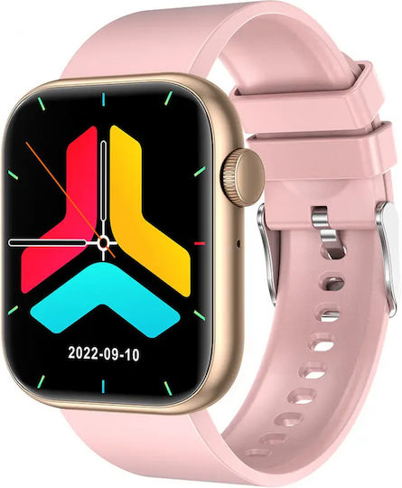 Smartwatch Idealstore Powerstyle Bluetooth Calling Integrated Speaker Microphone Voice Assistant Health Monitoring Pulse Oximeter Thermometer 100 Sports Modes App Notifications Gold Color