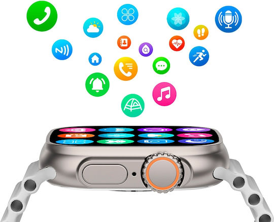 NO.1 DT8 Ultra+ Smartwatch with Heart Rate Monitor (Orange) view 3