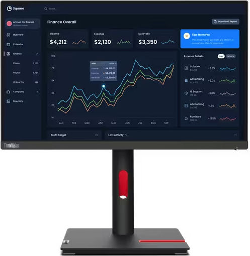 Lenovo ThinkVision T22i-30 IPS Monitor 21.5" FHD 1920x1080