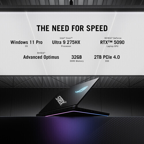 Asus ROG Strix SCAR 18 G835LW-XS97 18" QHD+ 240Hz (Ultra 9-275HX/32GB/2TB SSD/GeForce RTX 5080/W11 Pro) (US Keyboard) view 3