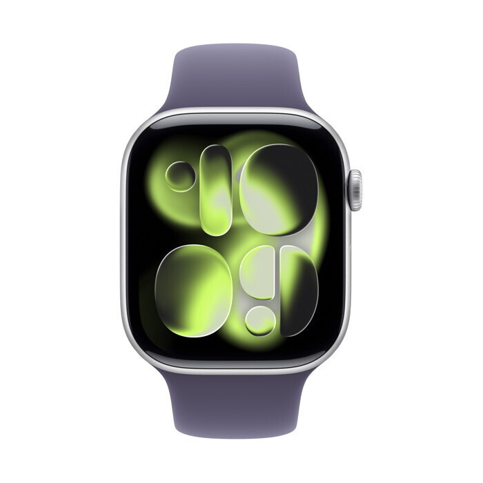Apple Watch Series 11 Aluminium 46mm Waterproof with Heart Rate Monitor (Silver Aluminium Case with Purple Fog Sport Band - M/L) view 4