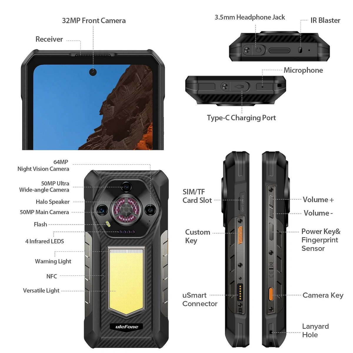 Ulefone Armor 30 Dual SIM (12GB/512GB) Resistant Smartphone Magic Black view 2