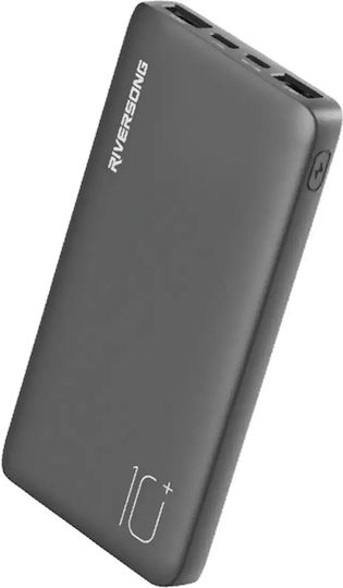 Riversong Horizon 10E Power Bank 10000mAh with 2 USB-A Ports and USB-C Port Black