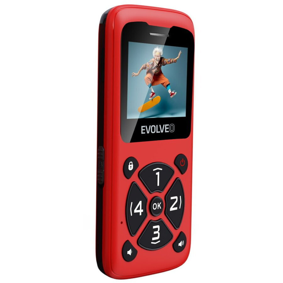 Evolveo EasyPhone ID Single SIM Mobile with Large Buttons Red view 6