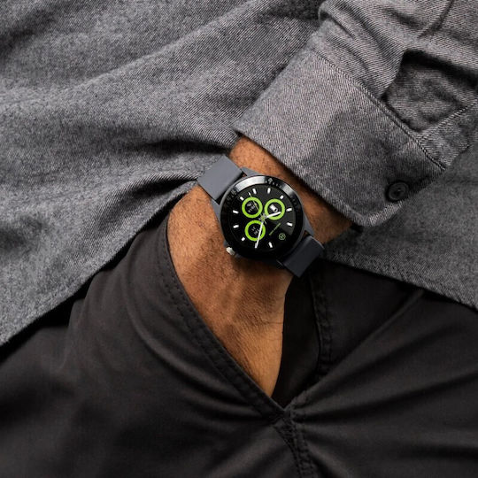 Harry Lime Aluminium 44mm Smartwatch with Heart Rate Monitor (Black / Grey Silicone) view 7