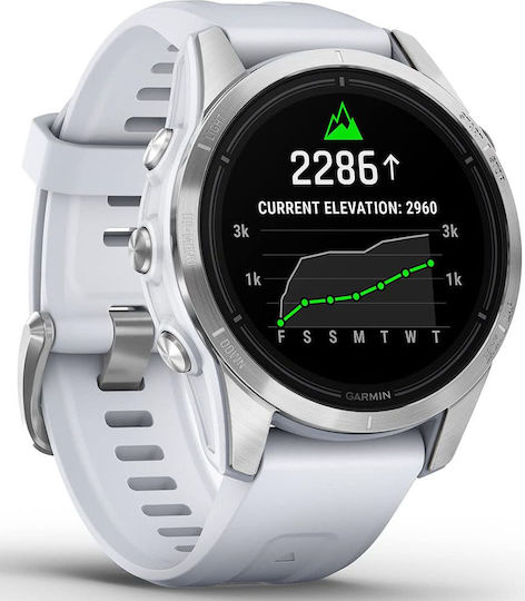 Garmin Epix Pro (Gen 2) Stainless Steel 42mm Waterproof Smartwatch with Heart Rate Monitor (Silver with Whitestone) view 4