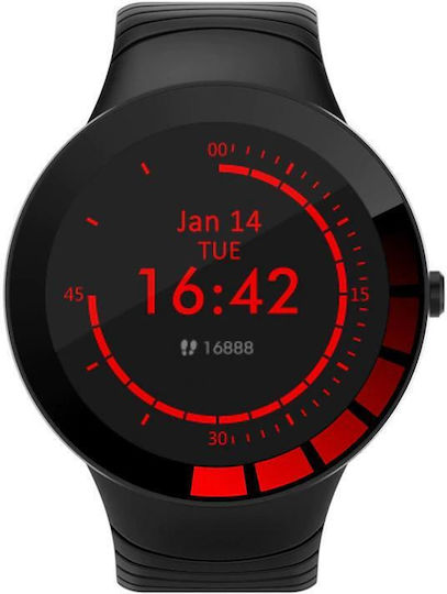 Kingwear E3 43mm Smartwatch with Heart Rate Monitor (Black) view 4