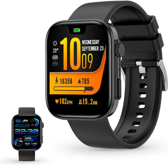 Contact Smartwatch with Heart Rate Monitor (Black)