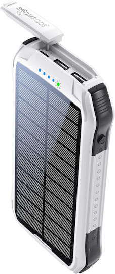 Boompods Neutron Solar Power Bank 10000mAh with 2 USB-A Ports White vista 3