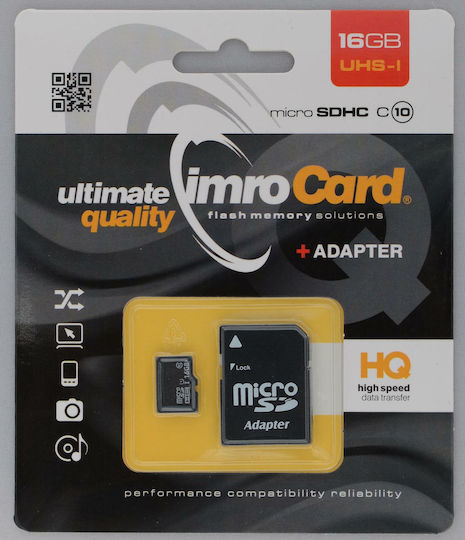 IMRO microSDHC 16GB U1 UHS-I with Adapter