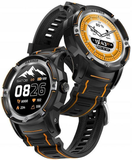 Hammer Plus Smartwatch with Heart Rate Monitor (Black) vista 3
