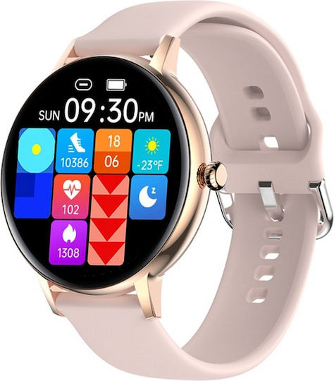 Xoxo Idealstore Smartwatch Fitness Bracelet Full Ips Touch Screen Bluetooth Calling Notifications Heart Rate Monitor Blood Oxygen Sleep Music Ip67 Multi-sport Voice Assistant Android-ios Long Battery Gold Edition view 1
