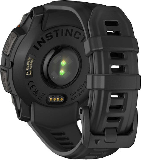 Garmin Instinct 3 Solar Aluminium 45mm Waterproof Smartwatch with Heart Rate Monitor (Black with Black Band) vue 8