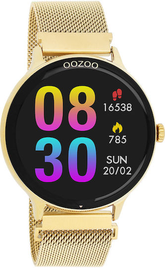 Oozoo Q00136 45mm Smartwatch with Heart Rate Monitor (Gold) view 2
