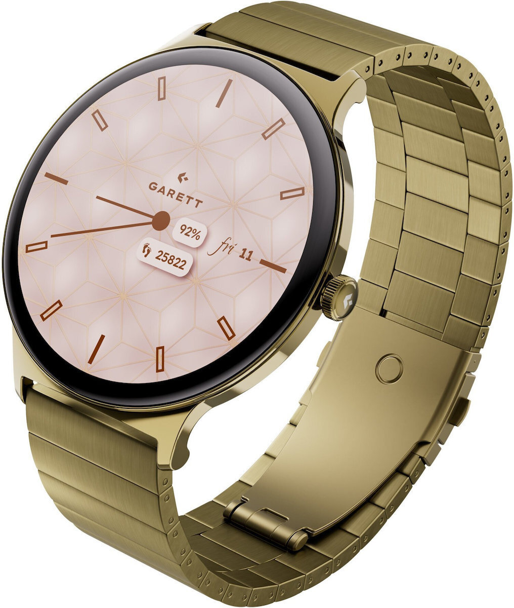 Garett Verona 2 Stainless Steel 43mm Smartwatch with Heart Rate Monitor (Gold) view 4