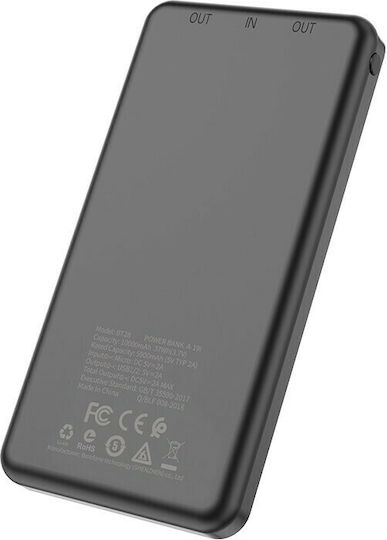 Borofone BT28 Power Bank 10000mAh 10W with 2 USB-A Ports Black view 2