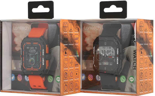 Lamtech LAM113485 47mm Smartwatch with Heart Rate Monitor (Black) view 7