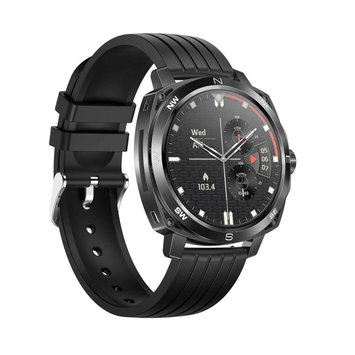 Aluminium Smartwatch with Heart Rate Monitor (Black) view 3