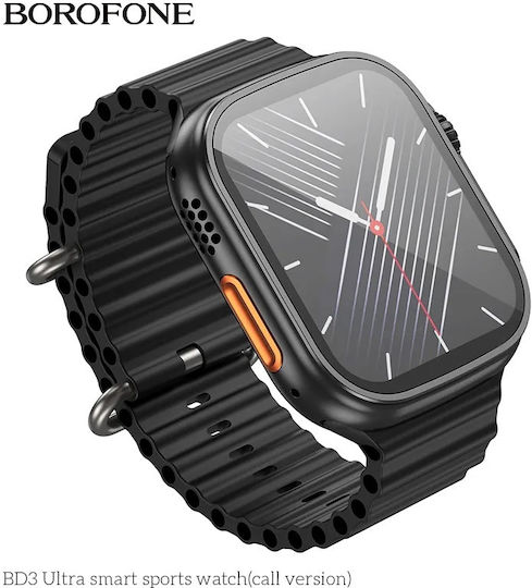 Borofone BD3 Ultra Smartwatch with Heart Rate Monitor (Black) view 1