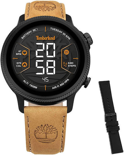 Timberland Trail Force S1 48mm Smartwatch with Heart Rate Monitor (Light Brown Leather Strap Gift Set) view 1
