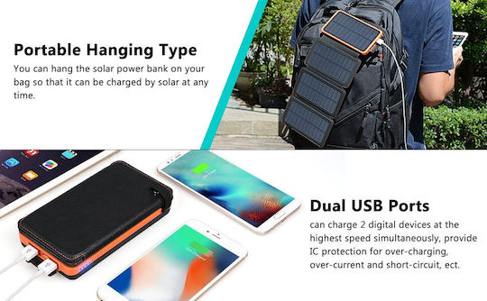 288573 Solar Power Bank 20000mAh with 2 USB-A Ports Black vue 3