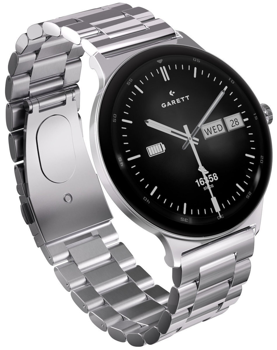 Garett Quantum 43mm Smartwatch with Heart Rate Monitor Silver