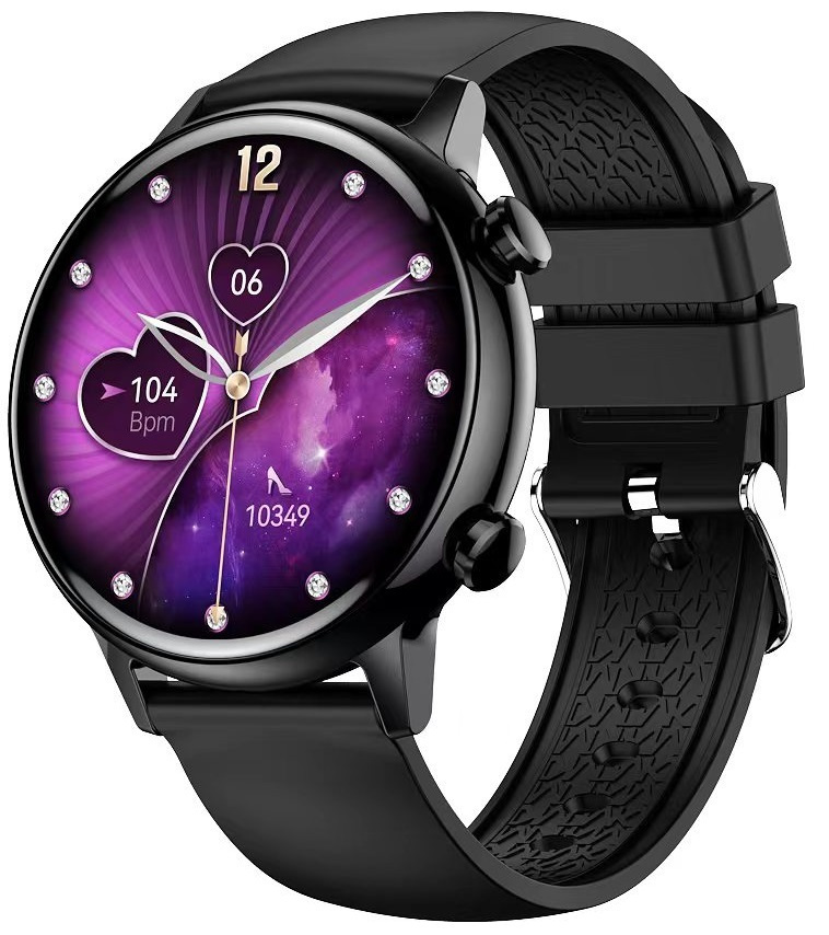 CharmFiT Aluminium Smartwatch with Heart Rate Monitor (Black)