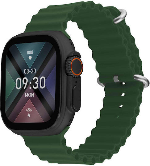 Lee Cooper Square Edge Plus Waterproof Smartwatch with Heart Rate Monitor (Green) view 2
