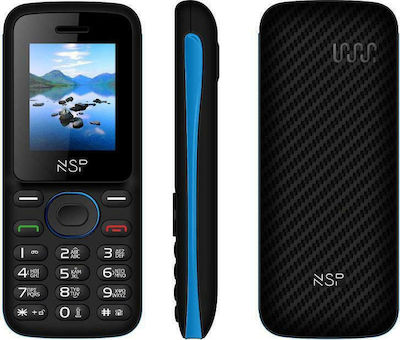NSP 1800DS Dual SIM Mobile Phone with Buttons Black Blue view 1