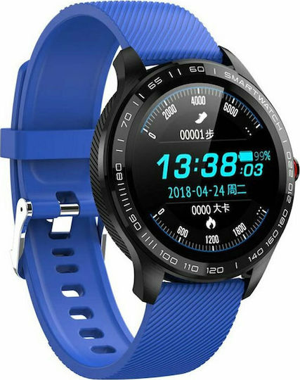 DAS.4 SG08 Stainless Steel 48mm Smartwatch with Heart Rate Monitor (Blue) view 5