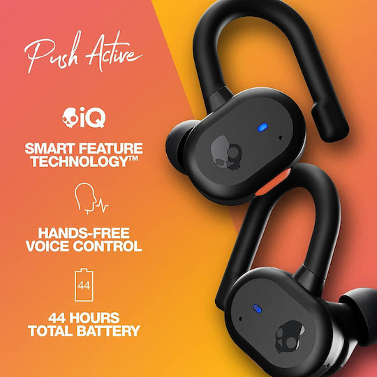 Skullcandy Push Active In-ear Bluetooth Handsfree Earphones with Sweat Resistance and Charging Case Black / Orange view 4