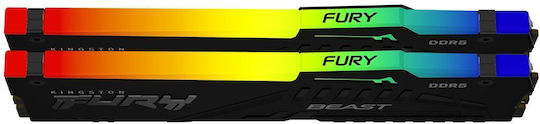 Kingston Fury Beast RGB DDR5 32GB RAM with 2x16GB Modules and Speed 6000 for Desktop KF560C30BBEAK2-32 view 4