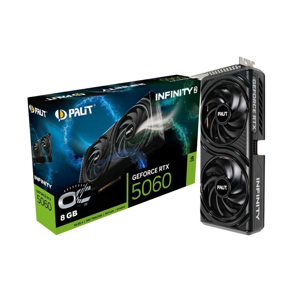 Palit GeForce RTX 5060 8GB GDDR7 Infinity 2 OC Graphics Card NE75060V19P1-GB2063L view 1