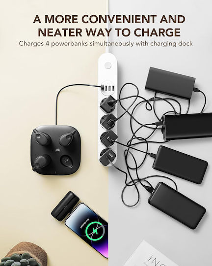 Viyisi G007P 4xCharging Dock Lightning Power Bank 5000mAh Black view 5